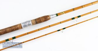 Good Allcocks The Eclipse split cane course rod - 10’9” 3pc with Agate lined butt and tip guides,