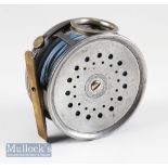 Good Hardy The Perfect Dup Mk II alloy salmon fly reel– 4” dia fitted with makers nickel revolving