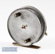Hardy Bros Wallis 3 ½” centre pin trotting reel c. 1932 with twin handles, side lever ratchet check,