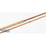Fine B James and Son England Richard Walker Mk. IV split cane rod - 10’2” two-piece with amber Agate
