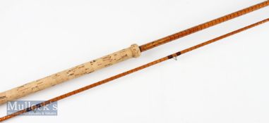 Fine B James and Son England Richard Walker Mk. IV split cane rod - 10’2” two-piece with amber Agate