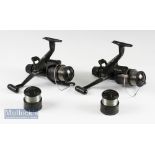 Shimano 3000 baitrunner reels, Both used condition and with line & spare spools (2)