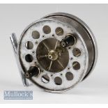 Allcock Aerial wide drum Centrepin trotting reel, 3.75” diameter, 6 spoke with tension regulator,