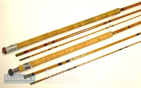 2x fully restored Avon/Competition split cane rods (2): an Avon style closed burgundy whipped 12ft