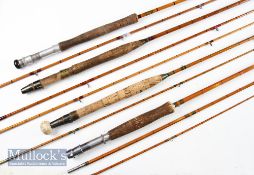 Split Cane Fishing Rods. To include Albert Sharp, Fosters of Ashbourne together with 2 unnamed