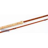 Good B James & Son London, England S/U Mk.IV Carp split cane rod – 10ft 2pc with red Agate lined