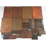 Fishing Related Copper Printing Blocks, Mostly featuring images of Flies and Lures, Spinners of