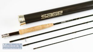 Fine Sage Model Z Axis 9ft 4pc trout fly rod - line 5# wt3 3/8oz – wooden reel seat c/w lacquered