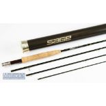 Fine Sage Model Z Axis 9ft 4pc trout fly rod - line 5# wt3 3/8oz – wooden reel seat c/w lacquered