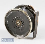 Hardy Bros Makers Alnwick The Perfect small alloy wide drum fly reel c.1900– 2.75” dia, very early
