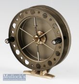 J.W Young & Son Purist 2040 Centre Pin Reel: Aerial style 4 3/8” dia fully ventilated drum and