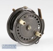 Interesting Allcock “Easicast” alloy casting reel - 3.5”dia with factory quarter rim cut out,