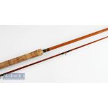 Fine G.R. (Reg) Brandreth Avon/Carp split cane rod – 10ft 6in 2pc with red Agate lined butt and