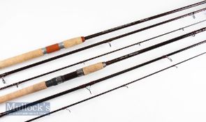 2x Fine J W Young Speciman Match rods - “Stepped-up Specimen Float” 12ft 3pc fitted with Fuji