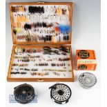 Selection of Fishing Reels and Flies - Allcock Popular 3.5” constant check reel; Daiwa 233, 3.5”