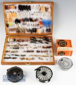 Selection of Fishing Reels and Flies - Allcock Popular 3.5” constant check reel; Daiwa 233, 3.5”