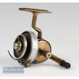 The Helica Casting Reel Co Redditch, Brass and alloy construction, brass foot, half bail arm, turned