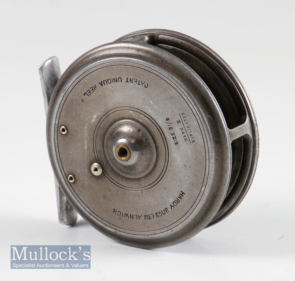 Hardy Bros Maker Alnwick “Patented Uniqua Reel” Mark II Duplicated alloy trout fly reel - 3 1/8” dia - Image 2 of 2