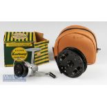 Allcock’s Perfection Flick-em 4” alloy trotting reel. 2 screw cap, face plate brake adjuster,