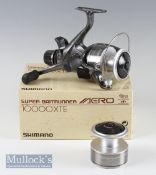 2x Shimano Aero 10,000 XTE Super baitrunner reels, free spool with tensioner, rear drag, double