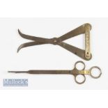 Allcock Patent Pair of Pike Scissors – With adjustable gap setting together with Allcock Jeffrey