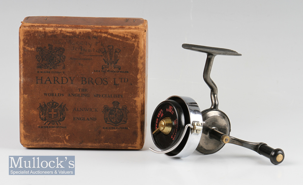 Hardy Hardex No.1 Mk2 Threadline Spinning reel, chrome plated flier, Bakelite spool, half bail