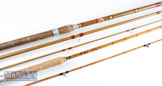 Fine Marco Elasticane “Standard Carp” split cane rod – 10ft 2pc with amber agate lined butt and