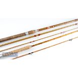 Fine Marco Elasticane “Standard Carp” split cane rod – 10ft 2pc with amber agate lined butt and