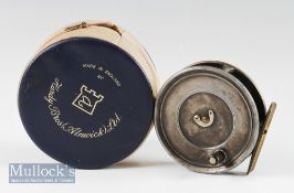 Early Hardy Bros makers Alnwick The Uniqua Dup Mk II alloy trout fly reel – 3 5/8” dia, smooth