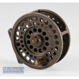 Hardy LA Viscount Mk3 7/8 bronze alloy fly reel. 2 screw latch, backplate disc adjuster, smooth