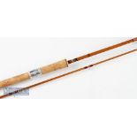 Fine J S Sharpe Scottie Series Carp split cane rod – 10ft 2pc with 29” cork handle – amber agate