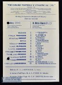 1967/68 Chelsea v Great Britain Olympic friendly football programme date 4 Sept^ single sheet^