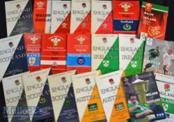 Five Nations Rugby Programmes 1970-1998 (21): Homes or Aways^ Wales v England (1967^ 70^ 72^ 74)^
