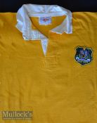 1975-6 Australian UK Tour Match worn Rugby Jersey: Lovely gold Wallaby Jersey No. 6 from that