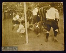 Black and white football photograph – Spanish text to reverse ‘Riña in soccer match on the edge of