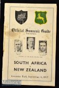 1937 New Zealand v S Africa Rugby Test programme: 24pp issue from Christchurch^ 2nd Test of great