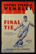 1939 FA Cup final match programme Portsmouth v Wolverhampton Wanderers 29 April 1939. Staple rust^