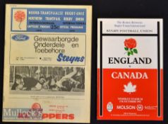 1970 South Africa v New Zealand All Blacks and ’92 England v Canada Rugby Programmes (2): S.A v NZ