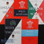 1956 5 Nations Nearly a Nap Hand Rugby Programmes (5): Only a French home example missing from