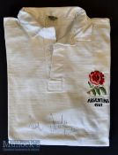 1981 Paul Dodge’s Signed England Match worn Rugby Tour Jersey: With English rose and a black