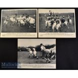 1930s Rare German Rugby Action Photographs (3): Three clear b/w 24cm x 18cm photos of games