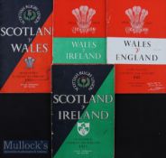 1955 5 Nations Foursome of Rugby Programmes (4): all in good condition^ the Cardiff issues for Wales