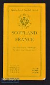 1927 Scotland v France Rugby Programme: Intact^ incl spine^ and with special centre pages & small