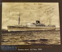 1939 Football Association Tour of South Africa Signed Photograph: The Union Castle Royal Mail