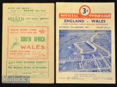 1951/1952 Wales v South Africa and England v Wales Rugby Programmes (2): So-called World