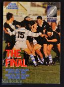 1987 1st Rugby World Cup Final Programme: Ever sought-after^ the first final won by hosts NZ against