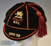 1938-9 Wycliffe College Rugby Honours cap: Lovely example from just before WW2 of a cap awarded at