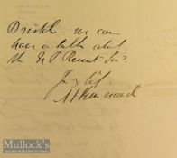 Lord Kinnaird (1847-1923) Principal of The Football Association and a leading footballer Signed