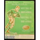 1953 South Africa v Australia Rugby programme: Large Ellis Park issue^ for the 1st Test of the