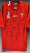2007 RWC Wales fully signed replica rugby jersey: Exc